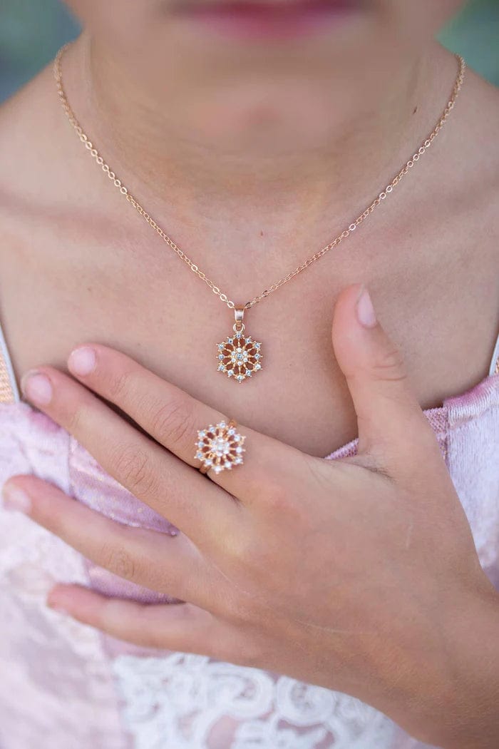 Snowflake Necklace and Ring