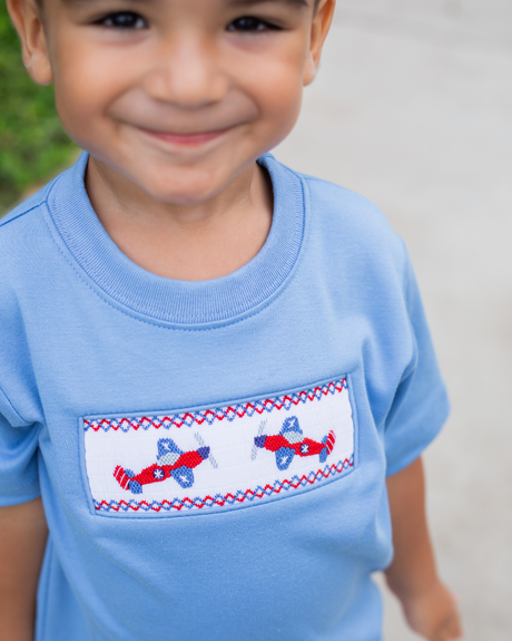 Airplane Harry’s Play Tee, Periwinkle Knit