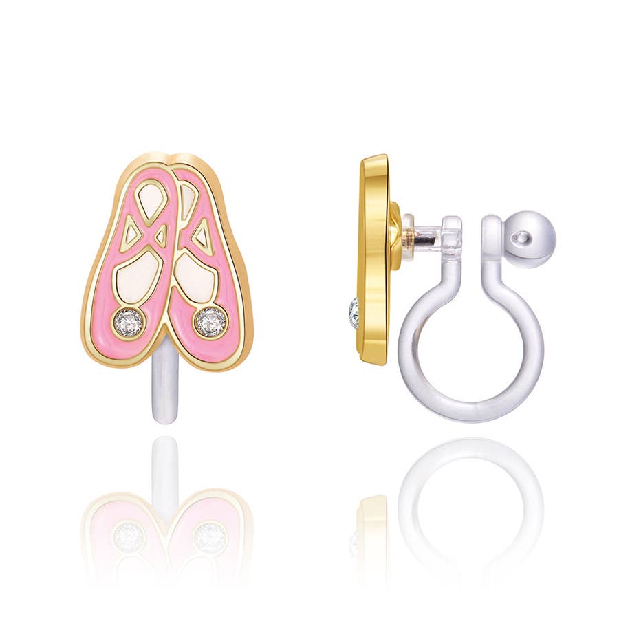 Clip On Earrings- Ballet Slippers