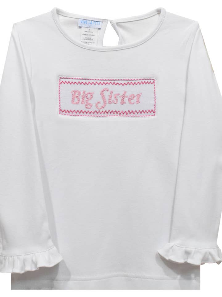 Big Sister Smocked Long Sleeve Shirt