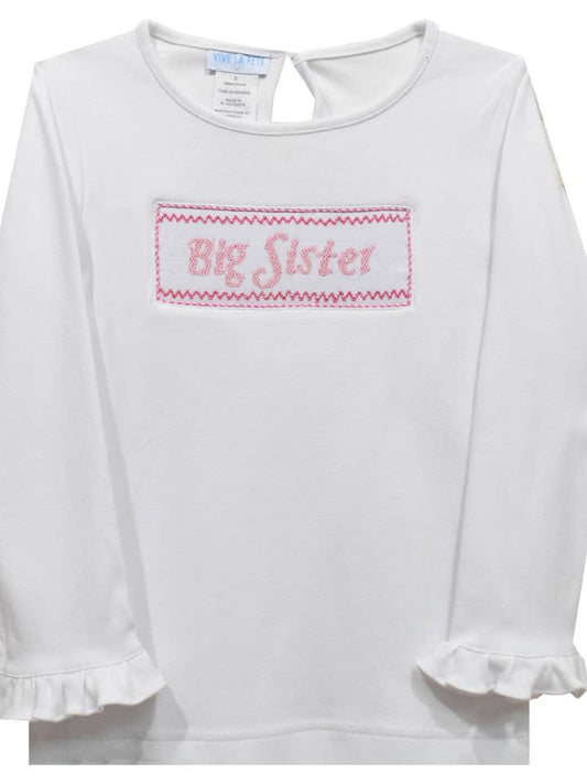 Big Sister Smocked Long Sleeve Shirt