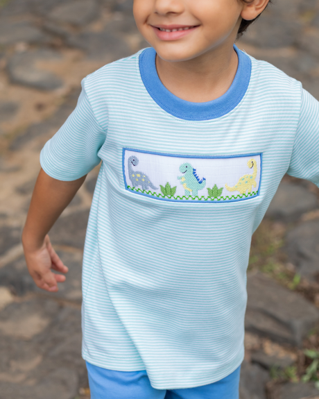 Dino Harry’s Play Tee, Mint Bitty Knit