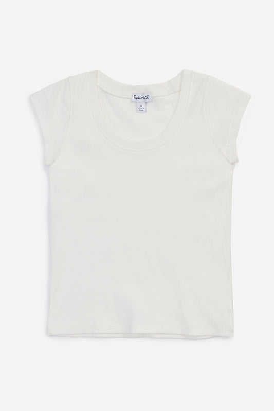 Scoop Neck Tee - White