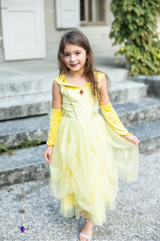Velvety Soft Yellow Princess Dress