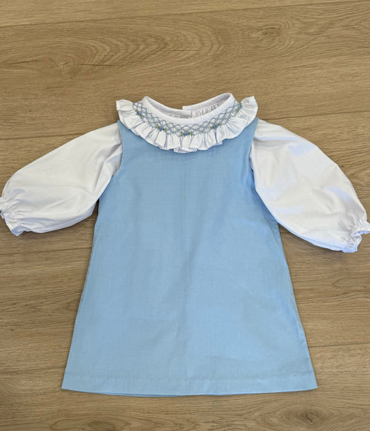 Scarlett Blouse, Light Blue Flower