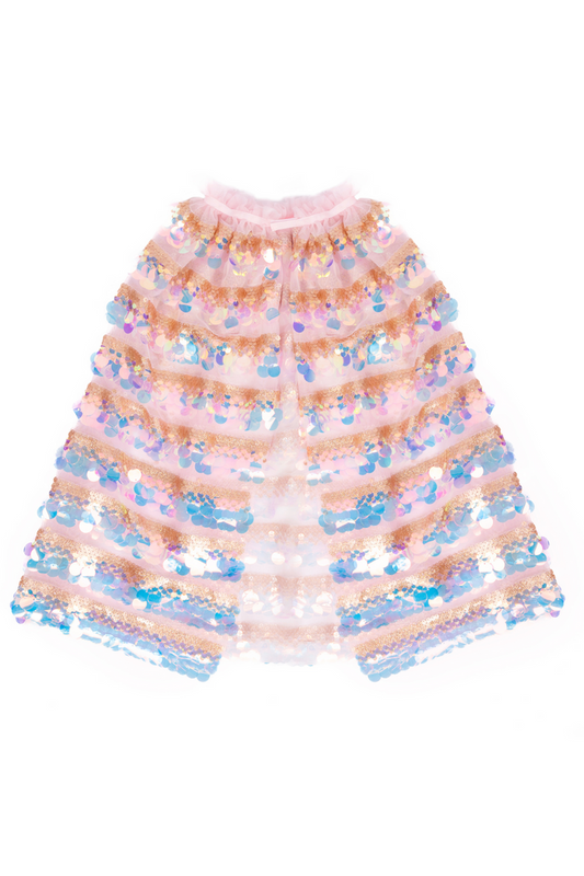 The 5th Avenue Pailette Cape, Gold/Light Pink