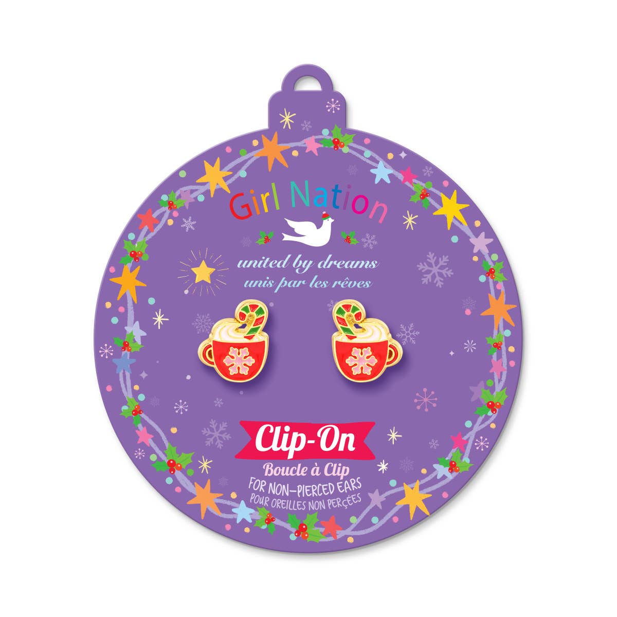 CLIP ON Earrings | Holiday Hot Cocoa | Christmas