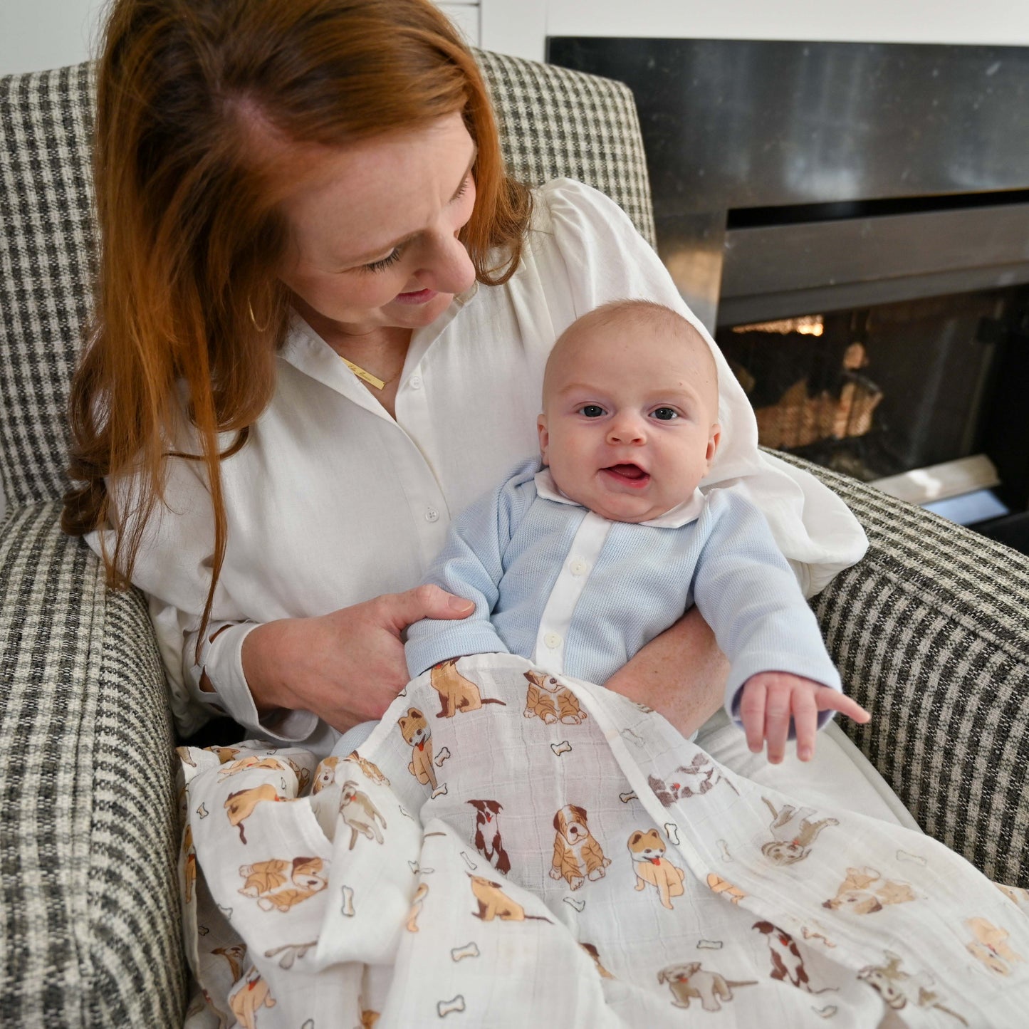 Woof Woof Baby Muslin Swaddle Blanket