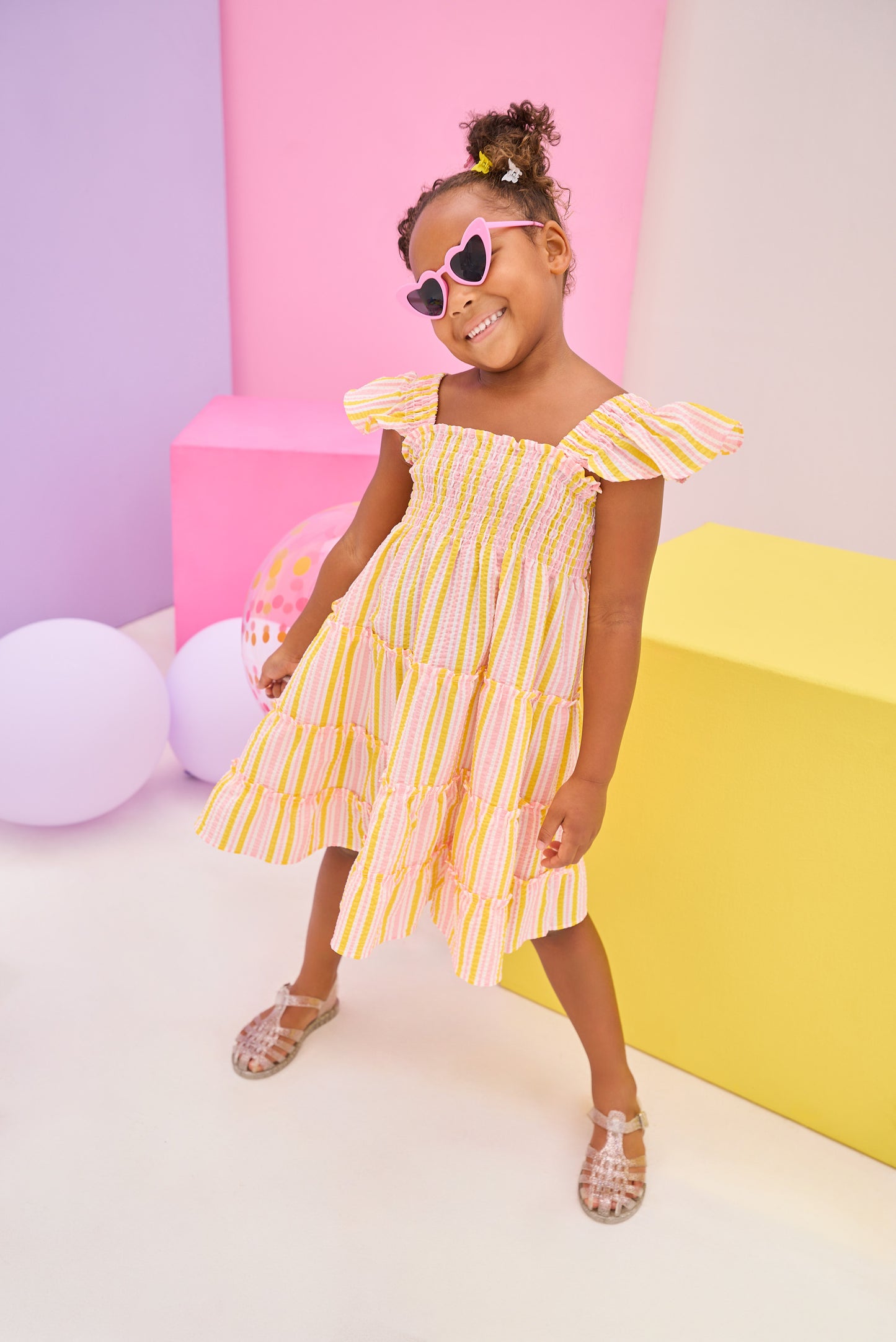 Twirl Dress, Buttercup Seersucker