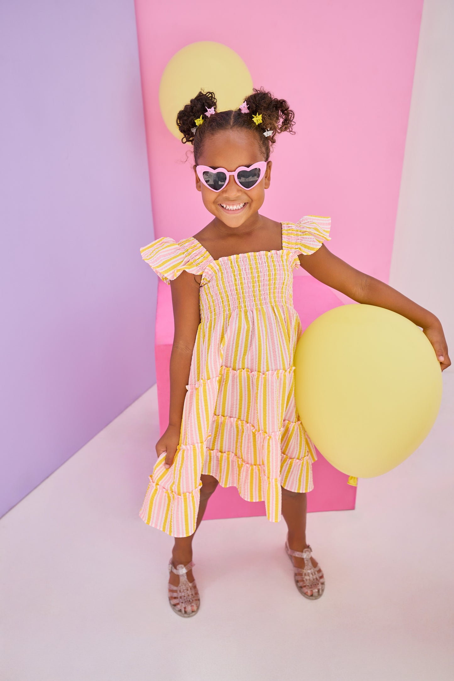 Twirl Dress, Buttercup Seersucker