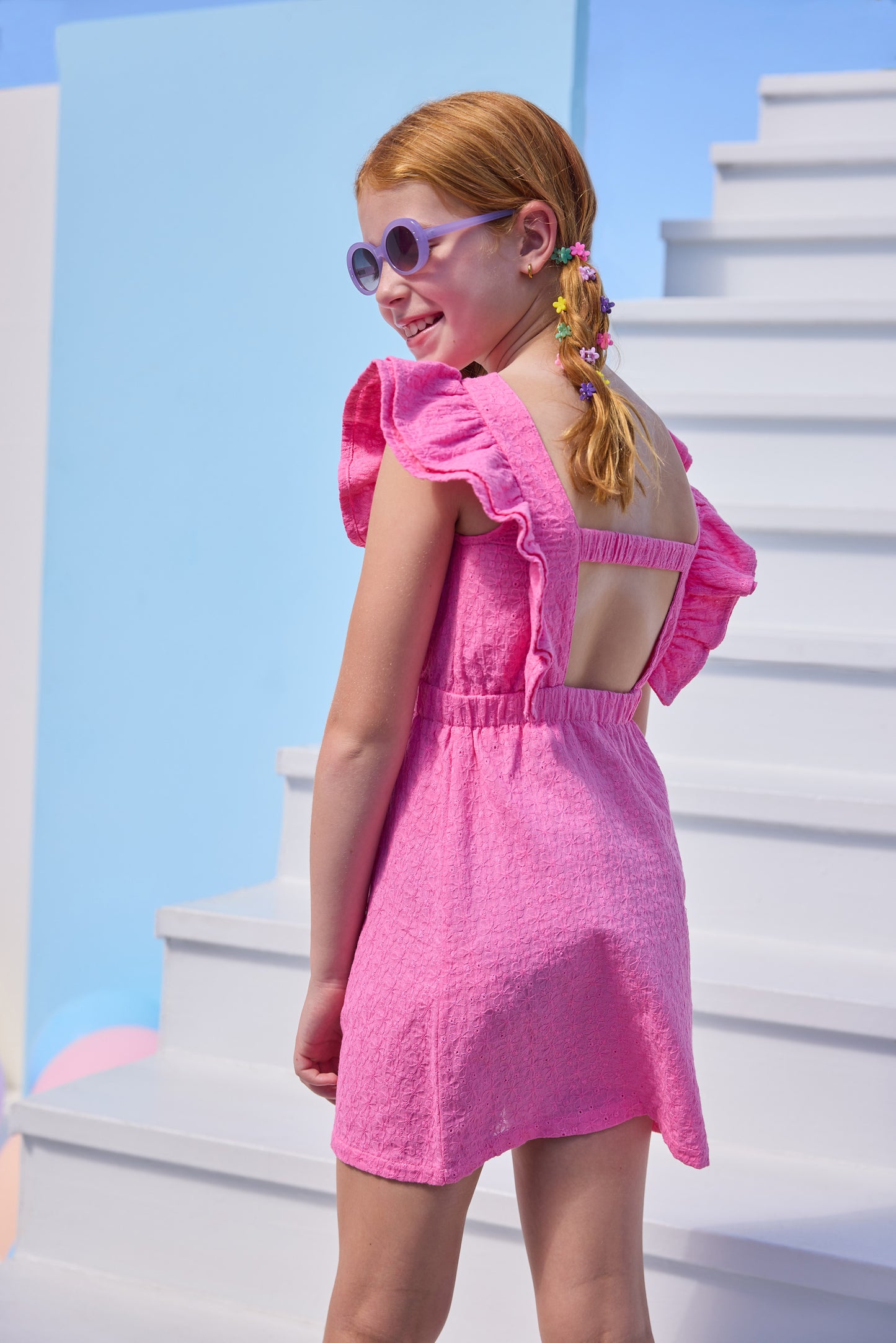 Sadie Dress, Taffy Pink Embroidery