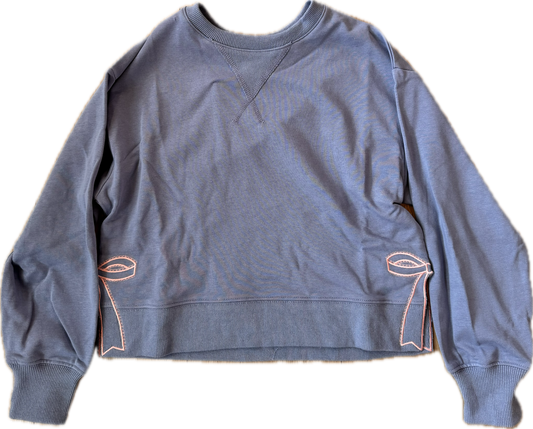 Dusty Blue Balloon Sleeve Sweatshirt