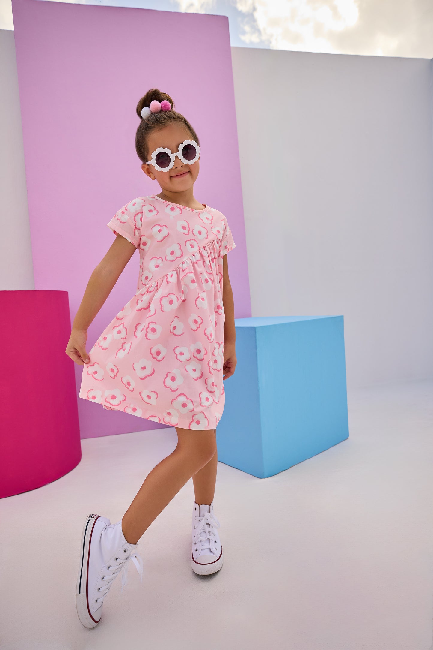 Swoop Dress, Marshmallow Floral