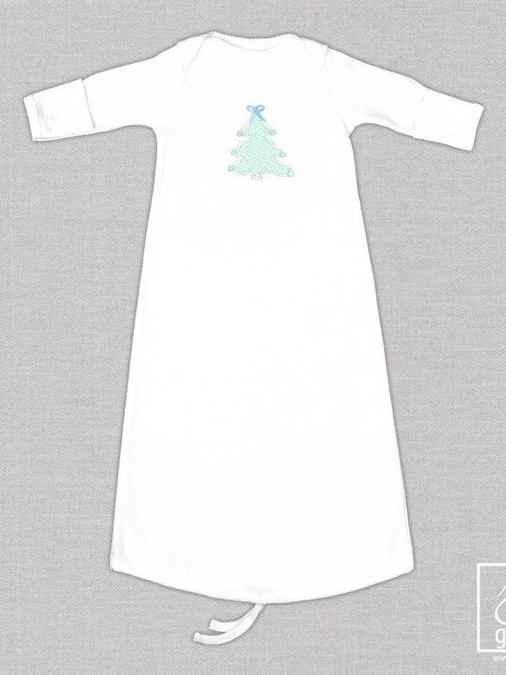 Light Blue Christmas Tree Baby Gown