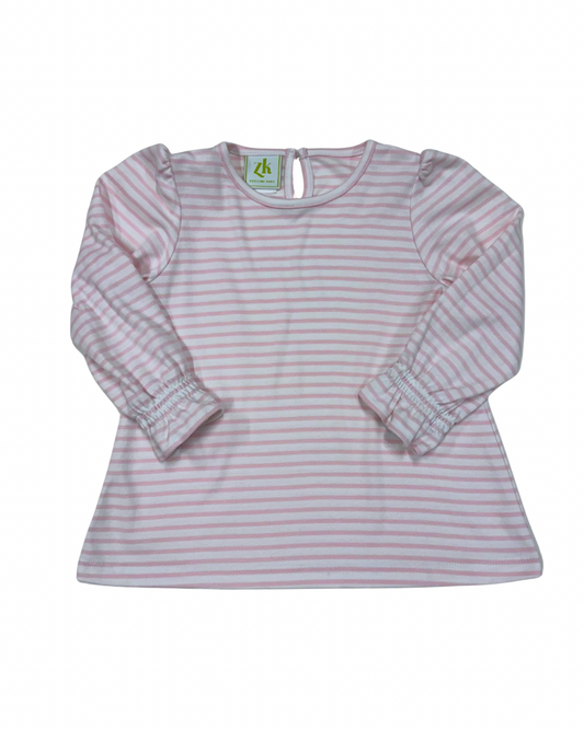 Birdie Blouse, Pink Stripe
