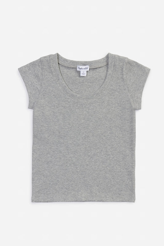 Scoop Neck Tee - Heather Ash