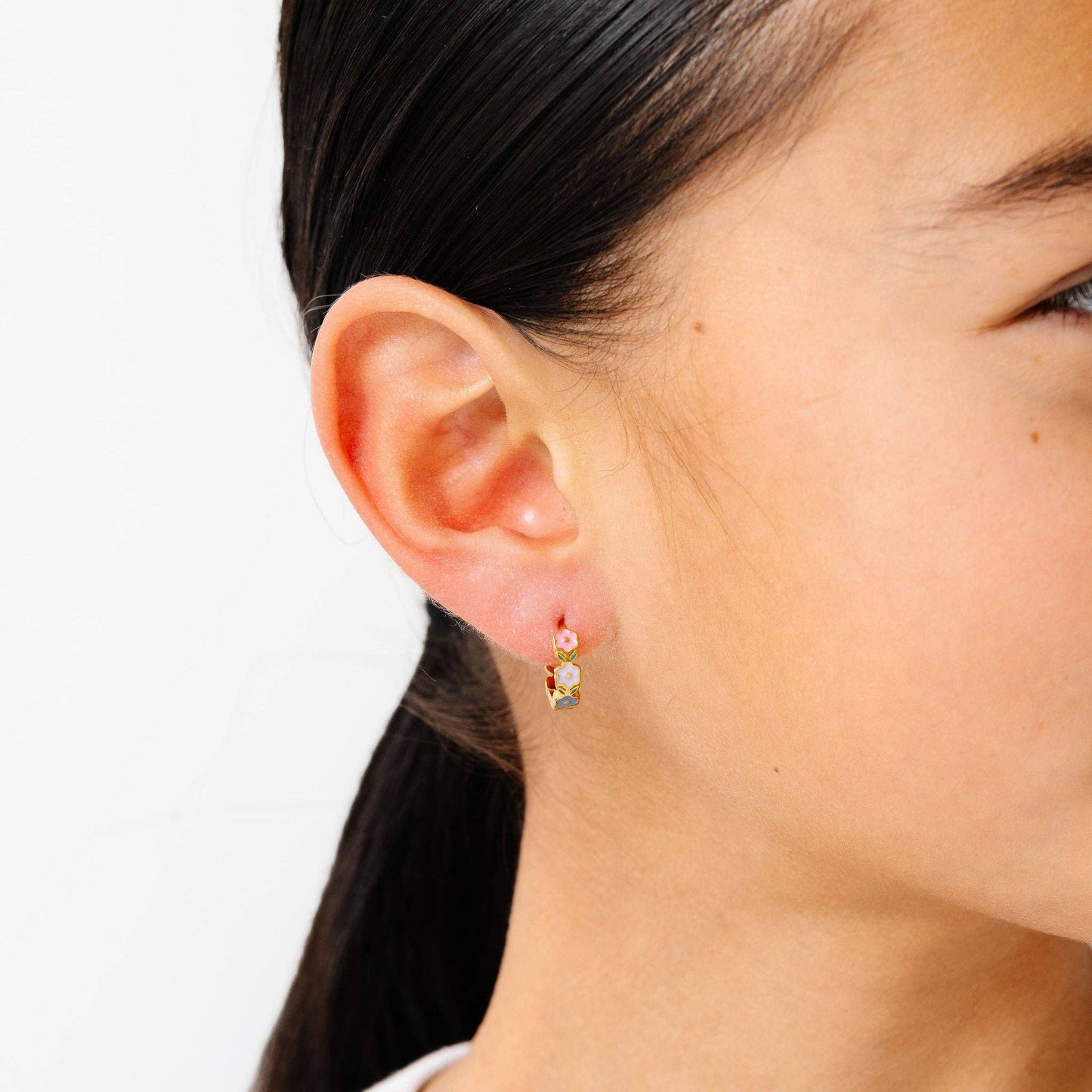 Flower Hoop Earrings