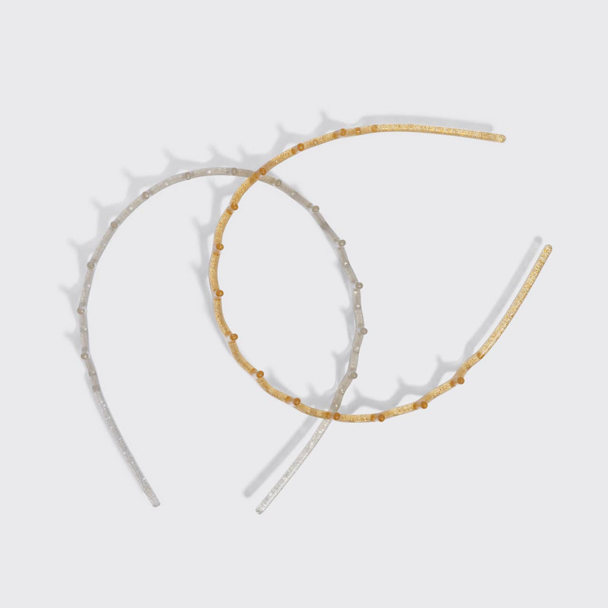 Recycled Plastic Zigzag Headbands 2pc Set, Gold & Silver