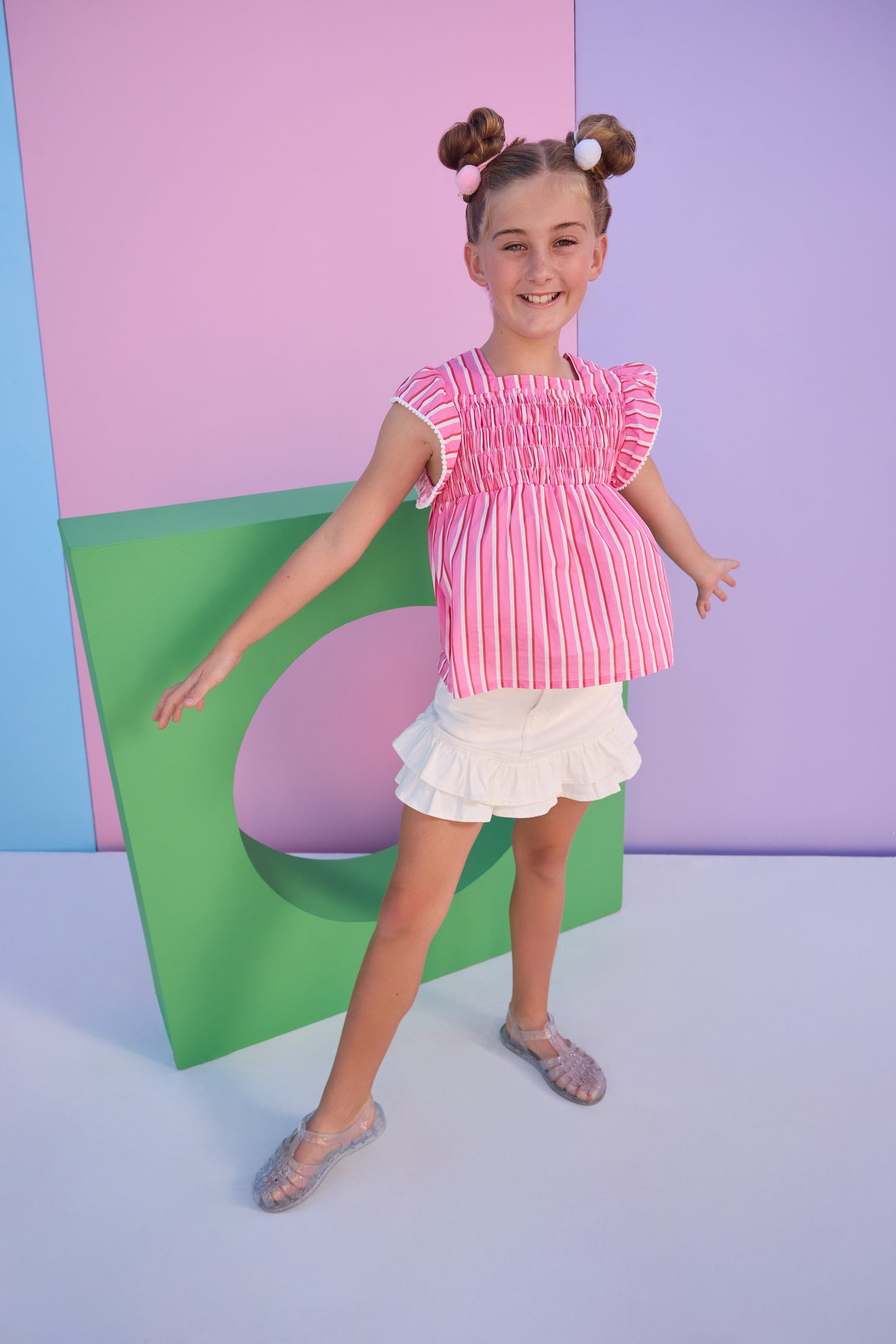 Chloe Top, Saltwater Taffy Stripe