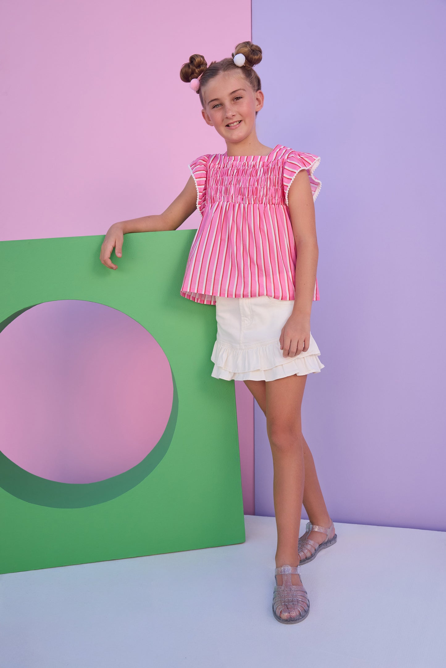 Chloe Top, Saltwater Taffy Stripe