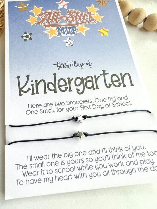 All Star First Day of Kindergarten Wish Bracelets- Black