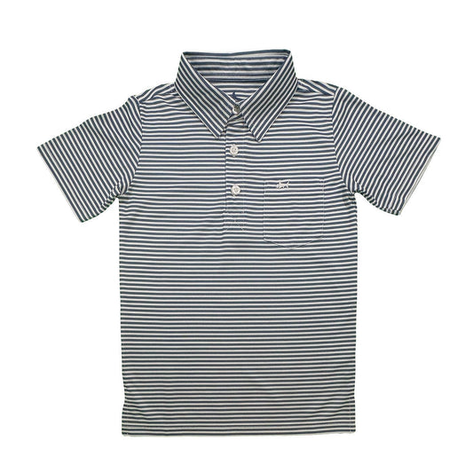 Inshore Performance Polo - Navy Stripe