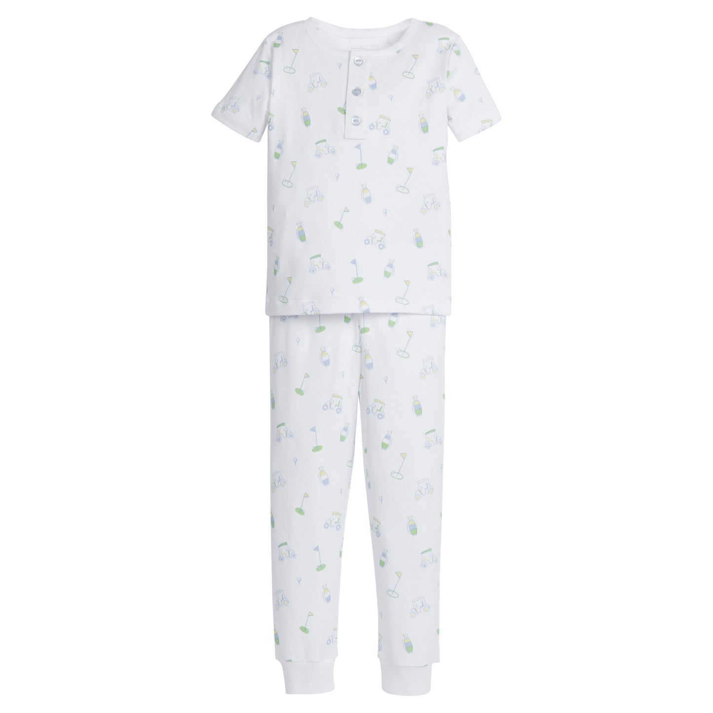 Short Sleeve Printed Jammies - Blue Golf