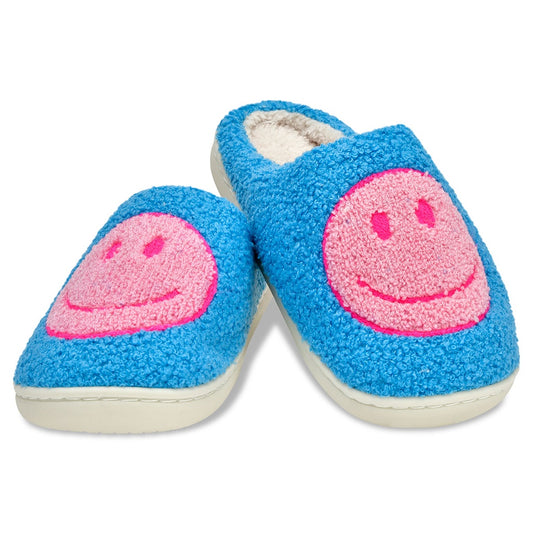 Pink and Blue "Happy" Slippers