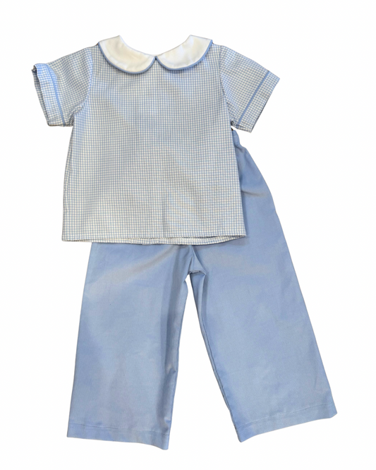 Bob Pant Set, Blue Check