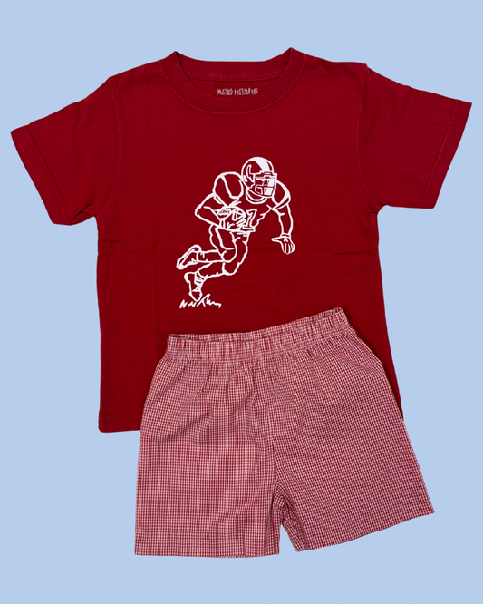 Crimson & White Football Player Shirt