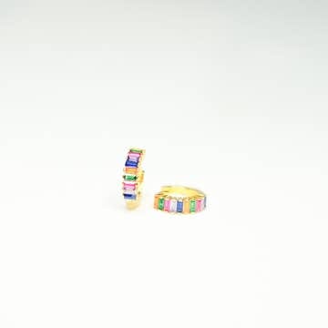 Rainbow Road Huggie Earrings