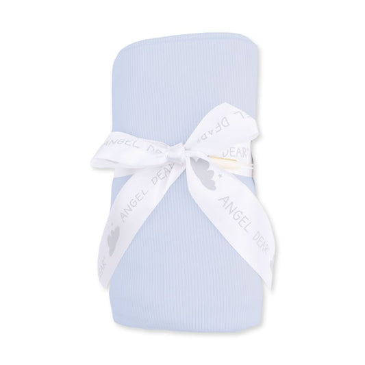 Solid Sheer Blue Rib, Swaddle Blanket