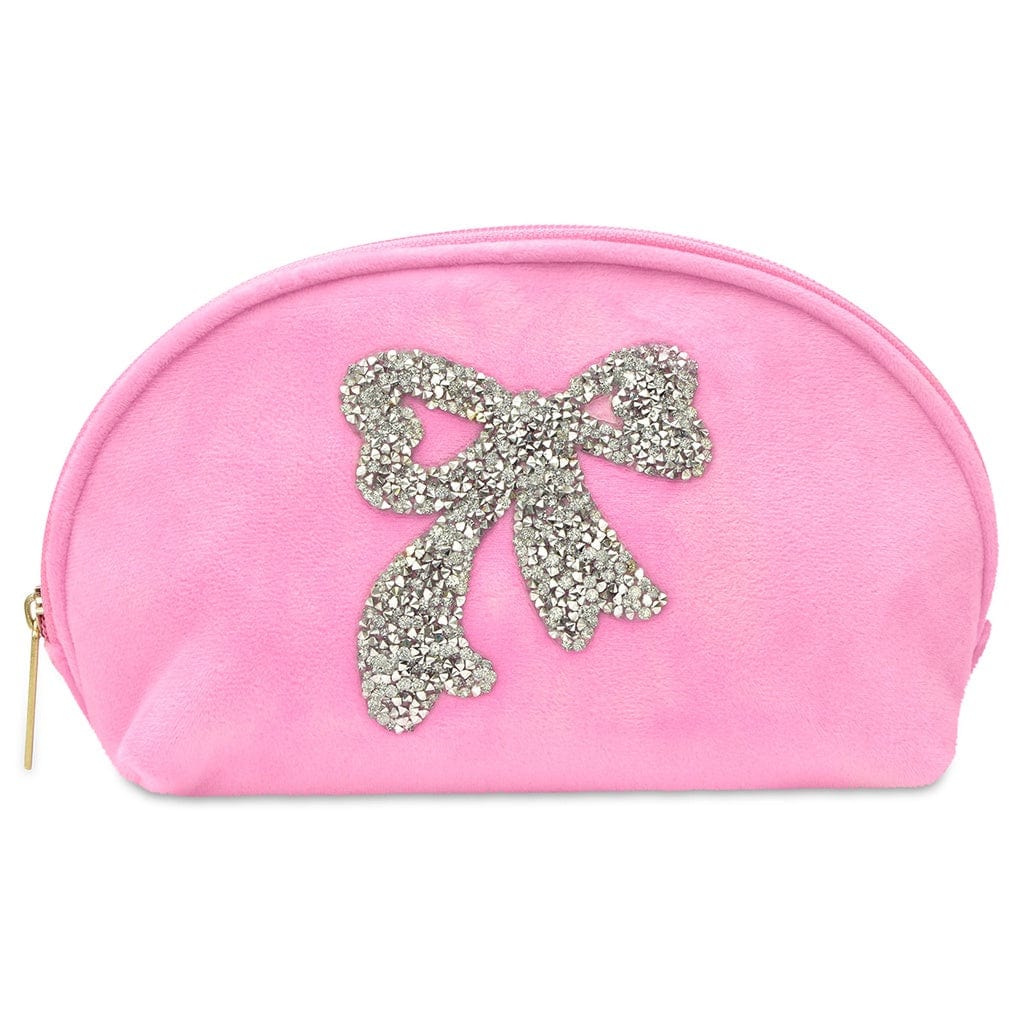 Glitter Bow Oval Cosmetic Case