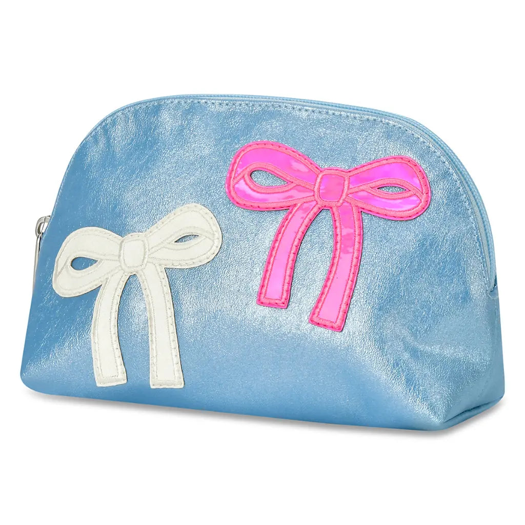 Patched Bow Cosmetic Bag