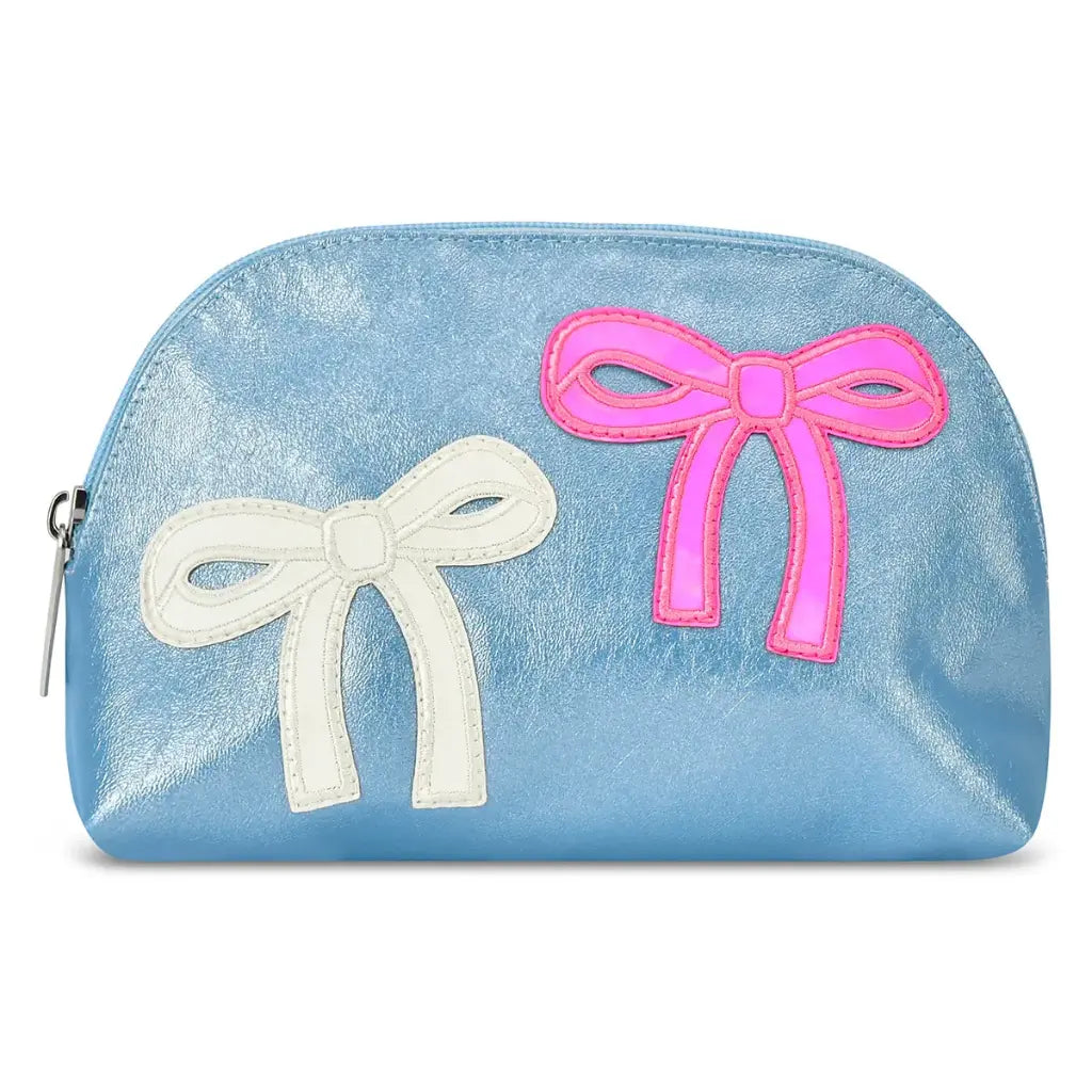 Patched Bow Cosmetic Bag