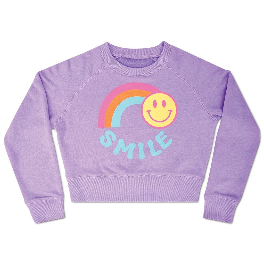 Rainbow Smile Vivid Violet Crew Neck Sweatshirt