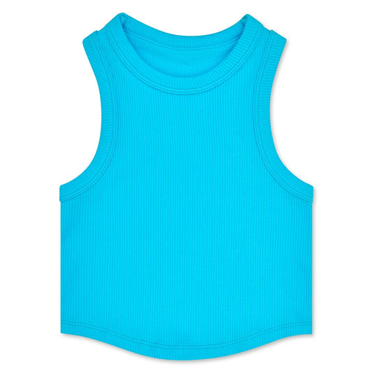 Turquoise Ribbed Racerback Tank