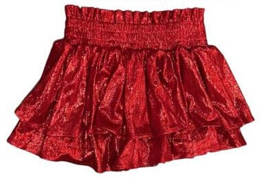 Plisse Shine Skort - Red