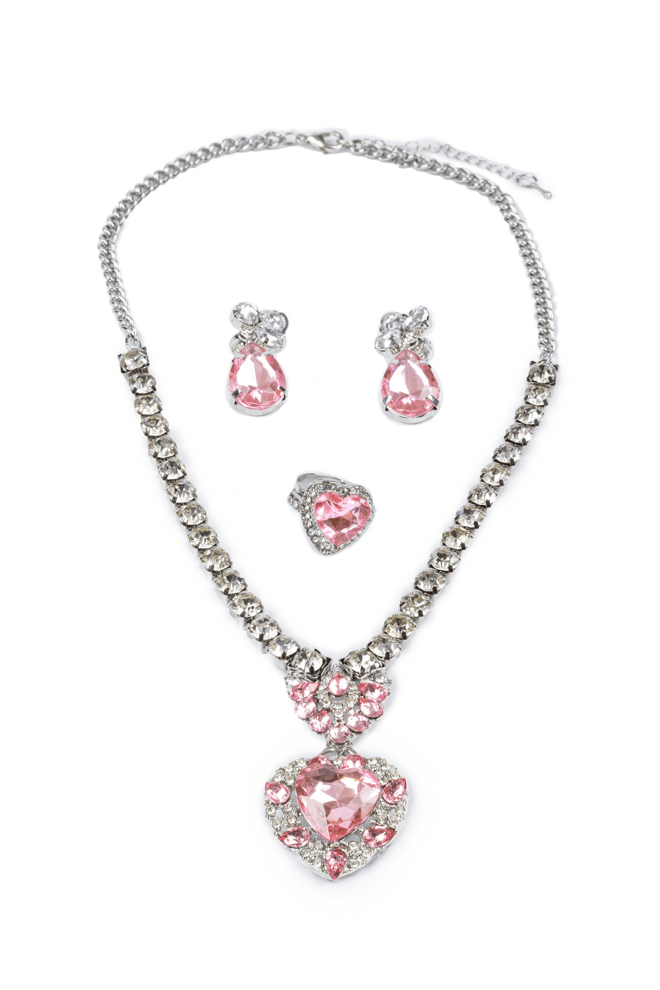 The Marilyn Jewelry Set, Pink & Silver