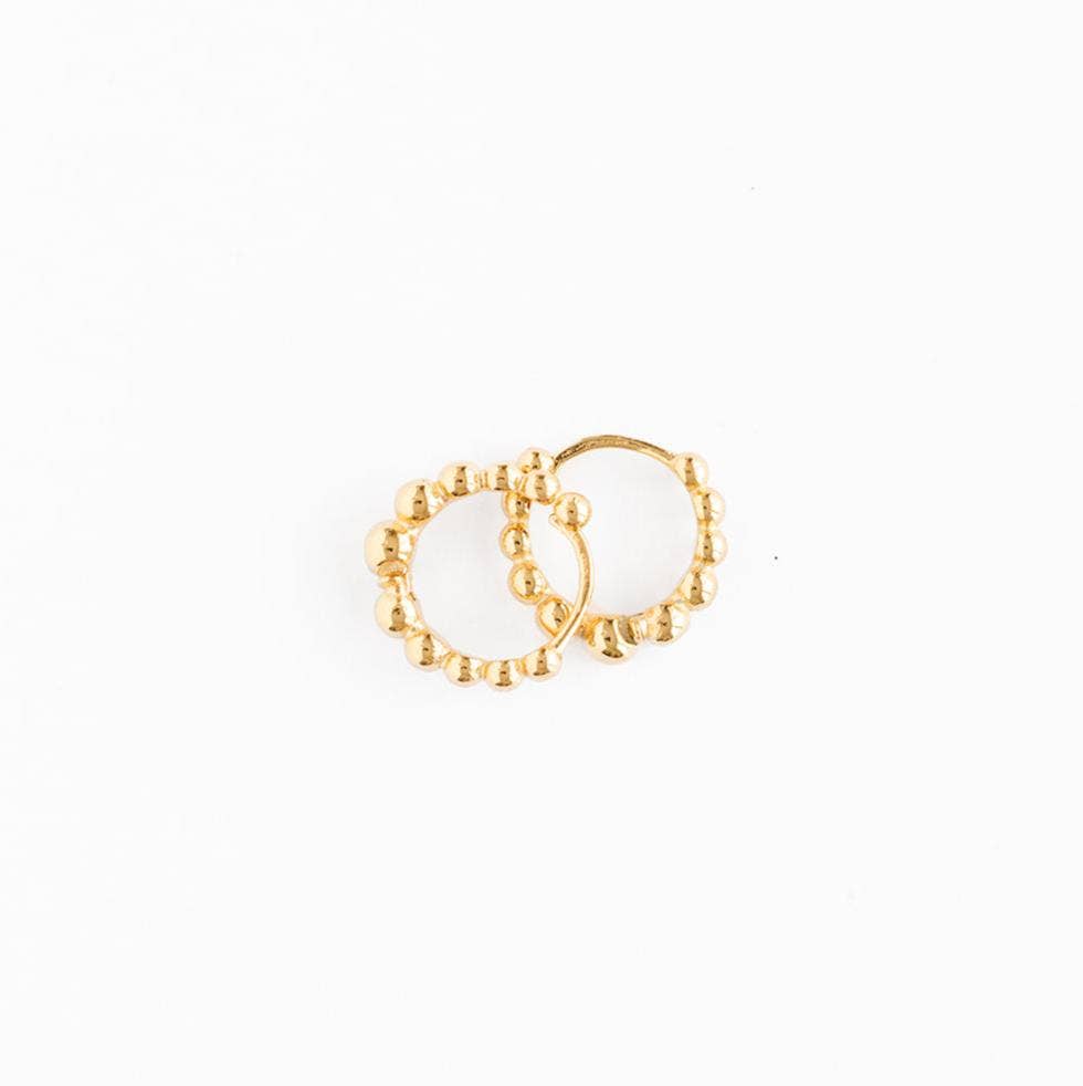 Beaded Huggie Hoop Earrings