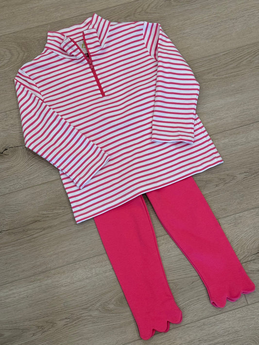 Cooper Zip Up Jacket, Hot Pink Stripe