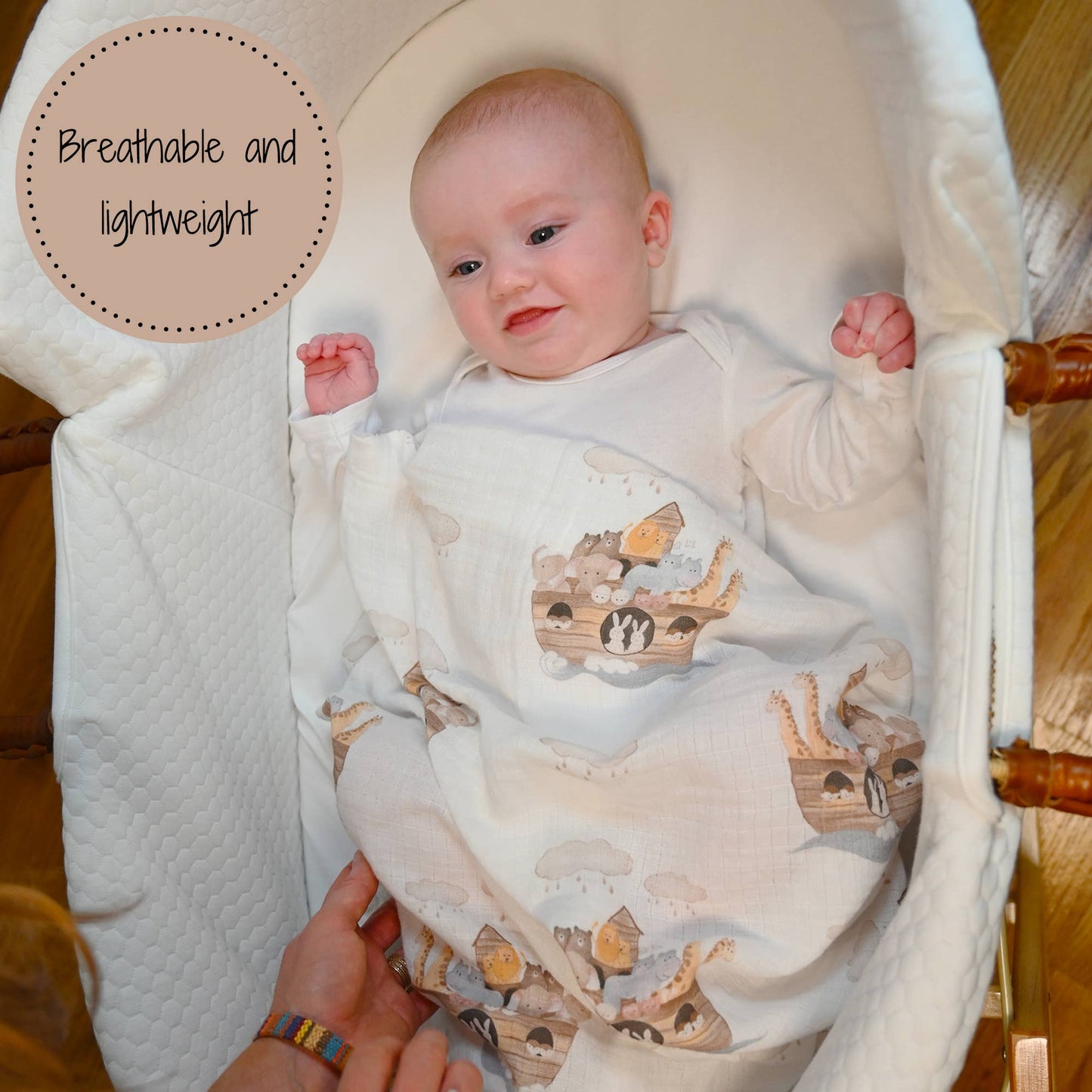 Noah's Ark Baby Muslin Swaddle Blanket