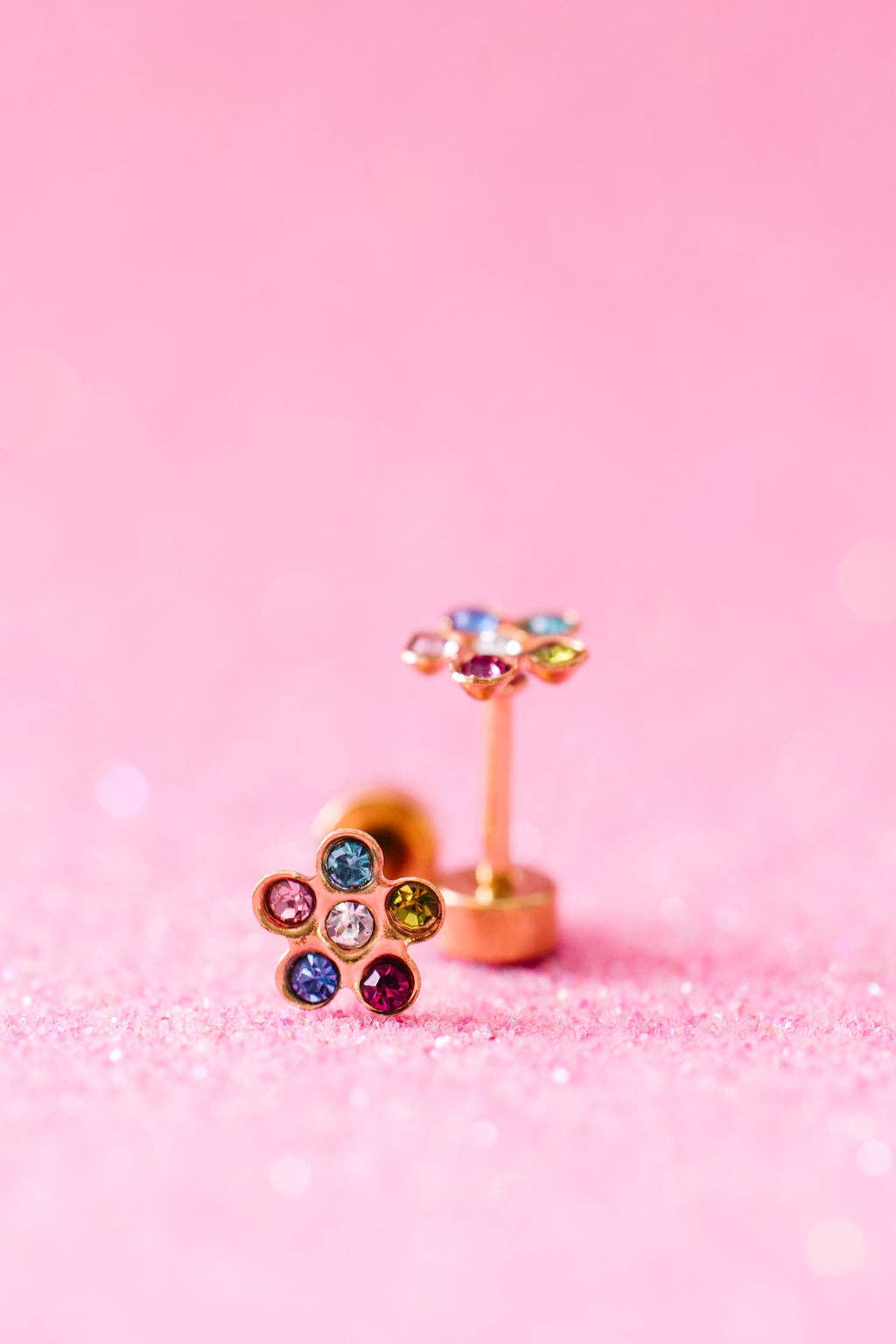 Rainbow CZ Stud Earrings