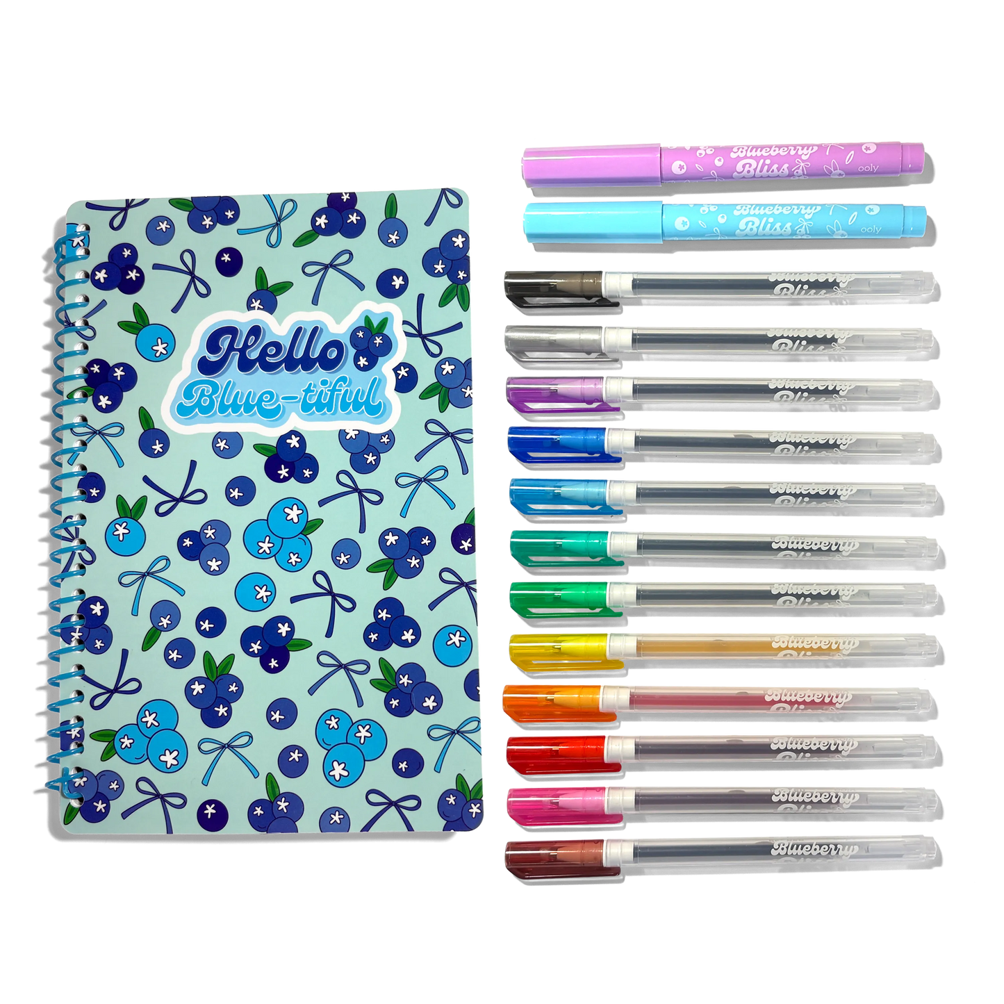 Blueberry Bliss: Scented Gel Pen & Highlighter Writing Kit