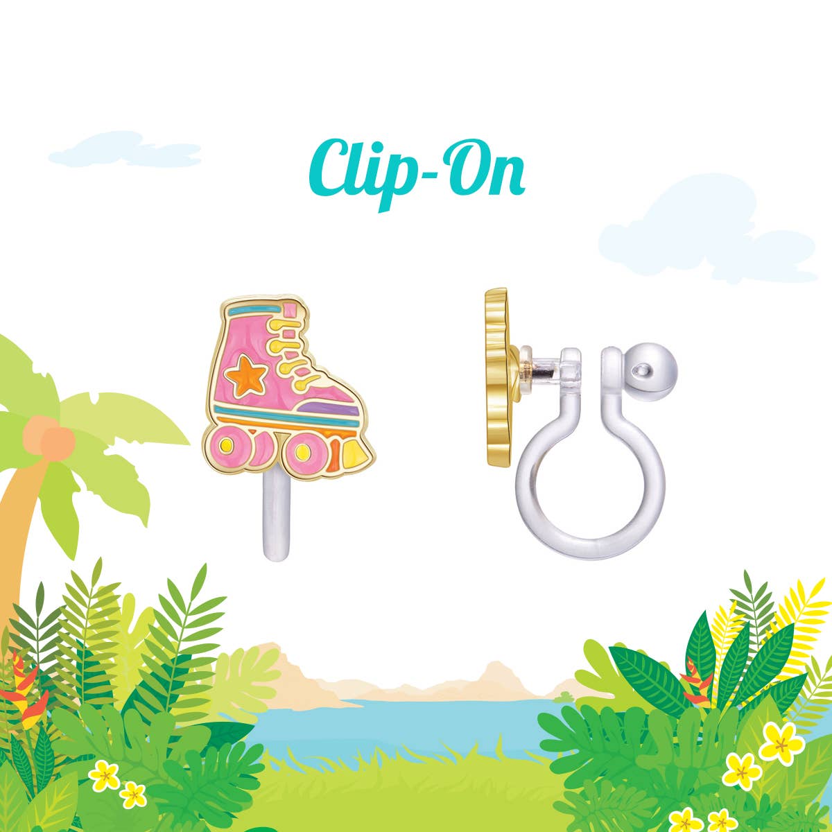 Clip On Earrings- Roller Skates