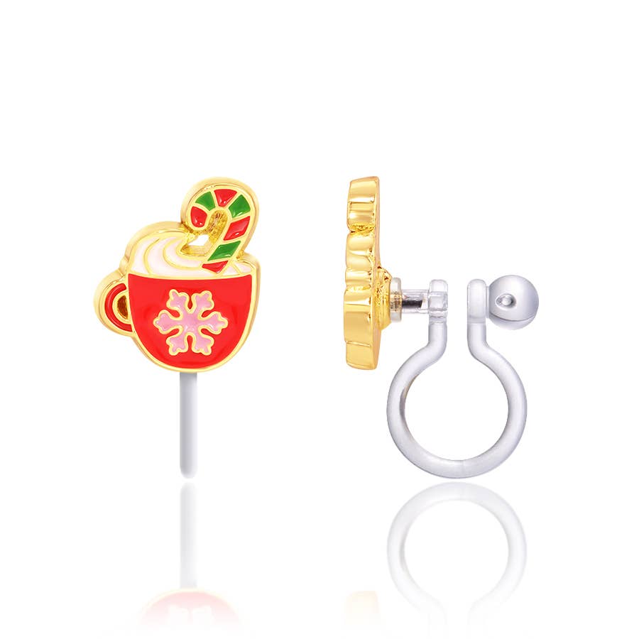 CLIP ON Earrings | Holiday Hot Cocoa | Christmas