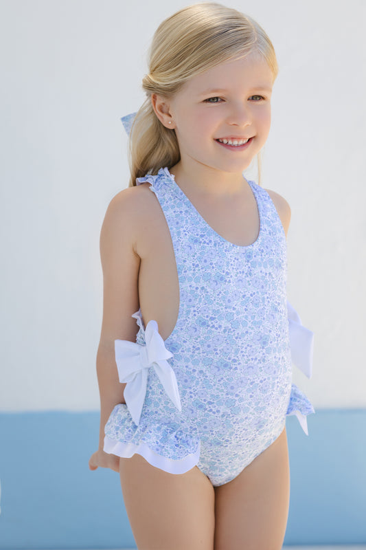 Blue Ditsy Floral Swimsuit