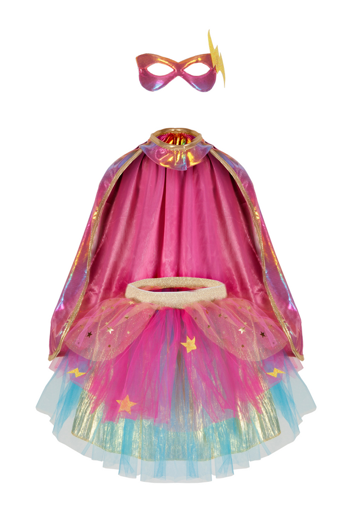 Super-duper Tutu, Cape, & Mask, Pink/Gold