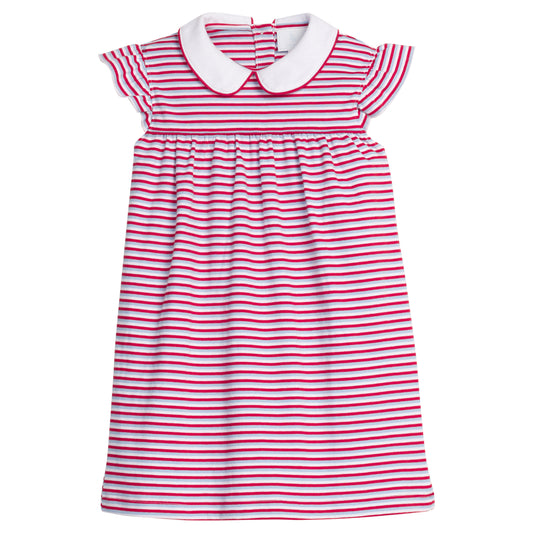 Angel Sleeve Peter Pan Dress, Americana Stripe