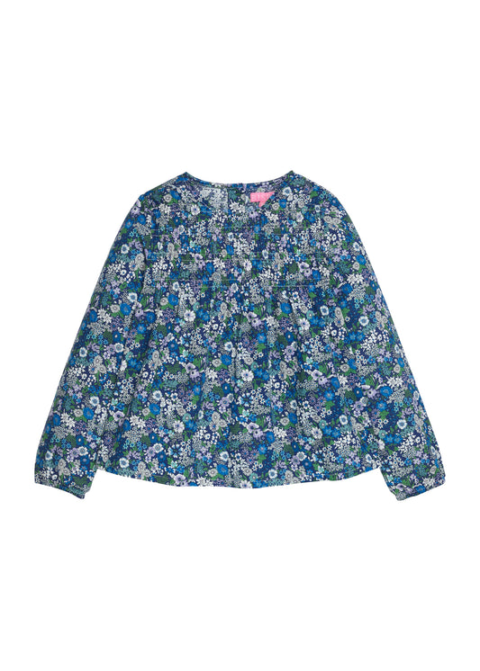 Anita Top, Brookline Blossoms Blue